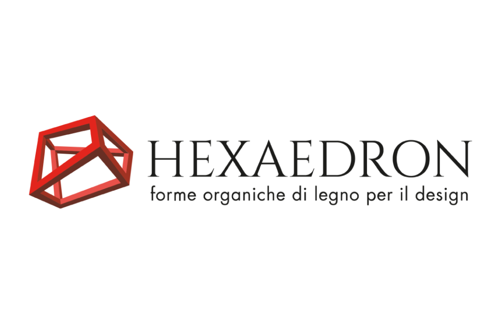 hexaedron forme organiche di legno logo